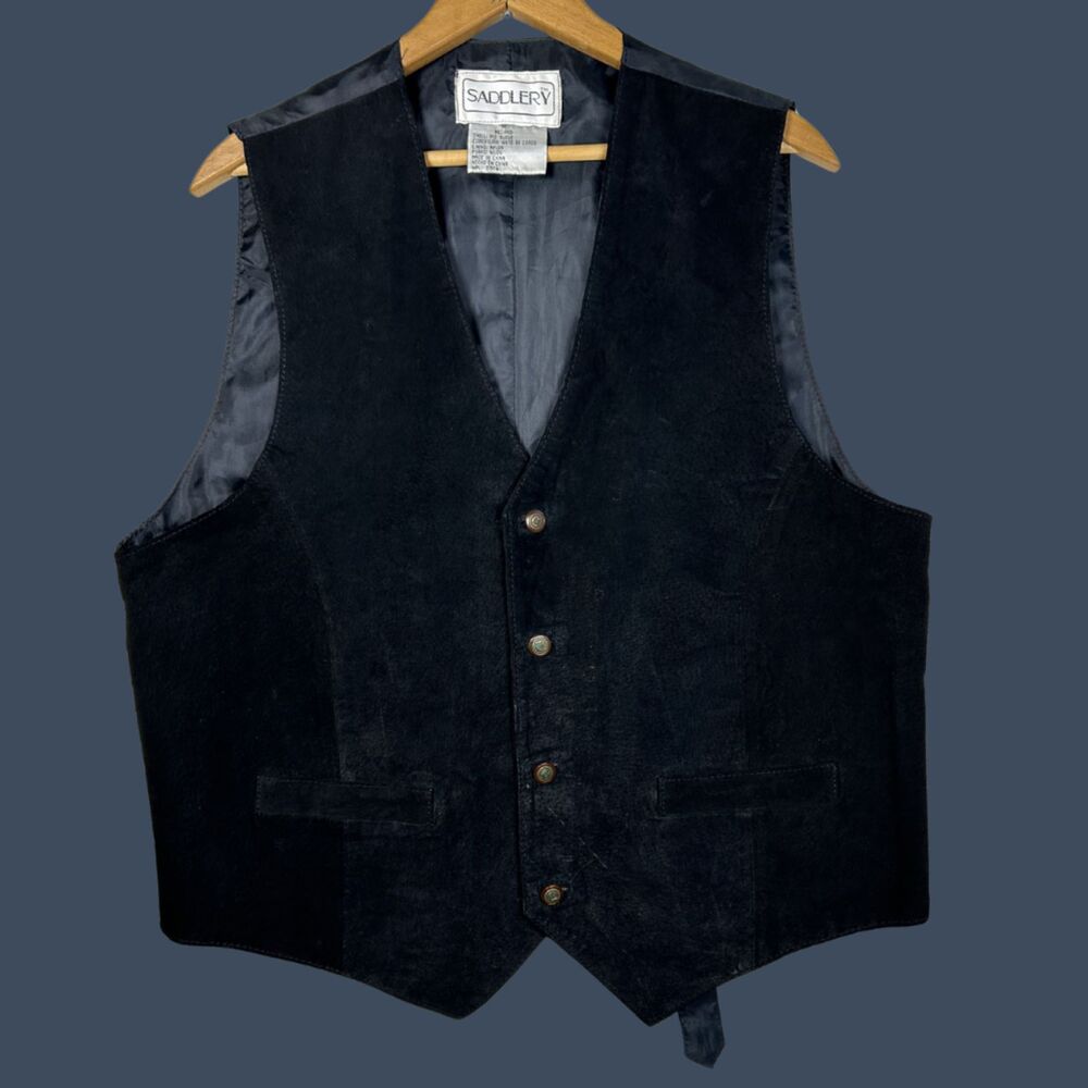 Vintage 90s Saddlery Western Leather Vest